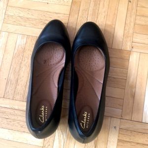 Heavenly Shine Black Leather Clark’s Shoes